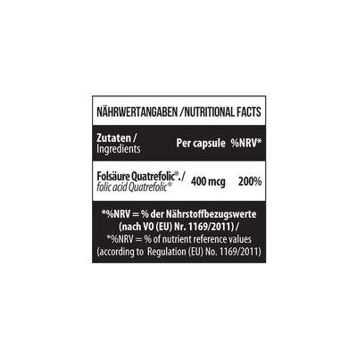 Фолат MST Nutrition Folate 400 Folic acid 5-MTHF Quatrefolic, 90 капсул