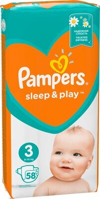 Підгузки дитячі Pampers Sleep & Play розмір 3, 6-10 кг, 58 шт