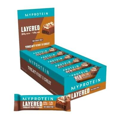 Батончик протеїновий MyProtein Layered Triple Chocolate Fudge, 12 штук по 60 г