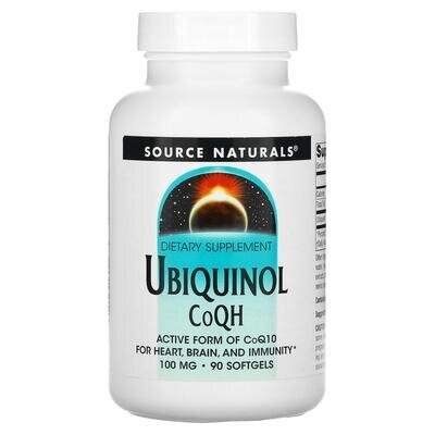 Убіхінол Source Naturals CoQH Ubiquinol 100 мг, 90 капсул