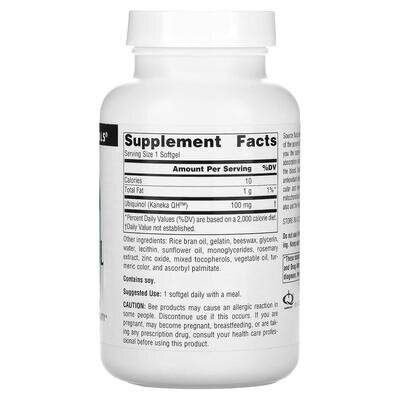 Убіхінол Source Naturals CoQH Ubiquinol 100 мг, 90 капсул