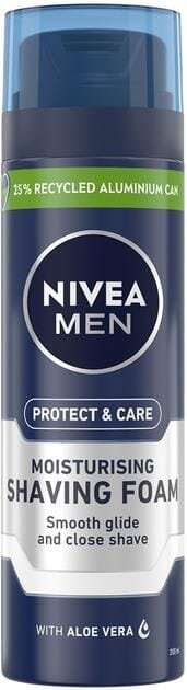 Піна для гоління Nivea Men Protect & Care Захист та догляд зволожуюча (81700), 200 мл