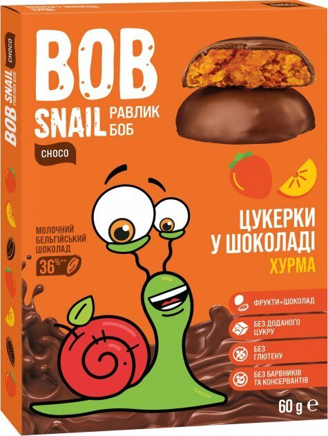 Цукерки Bob Snail Choсo Хурма в бельгійському молочному шоколаді, 60 г