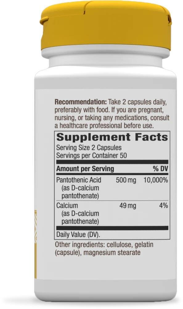 Пантотенова кислота Nature's Way Pantothenic Acid (Vitamin B5) 250 мг, 100 капсул
