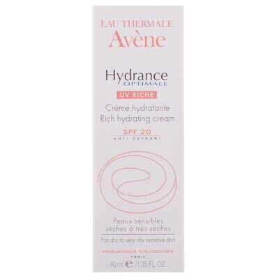 Крем для обличчя Avene Hydrance Optimale UV Riche SPF20 насичений зволожуючий для сухої та дуже сухої, чутливої шкіри, 40 мл