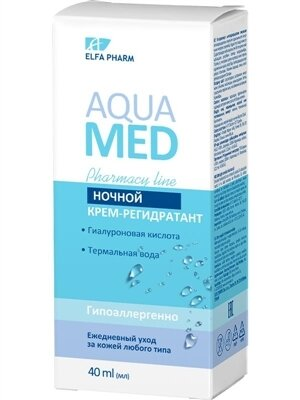 Крем-регідратант для обличчя Elfa Pharm Aqua Med нічний, 40 мл