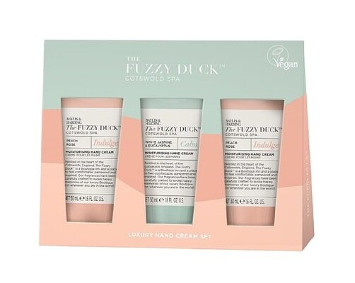Набір кремів для рук Baylis & Harding The Fuzzy Duck Жасмин, евкаліпт і персикова троянда, 3 шт х 50 мл