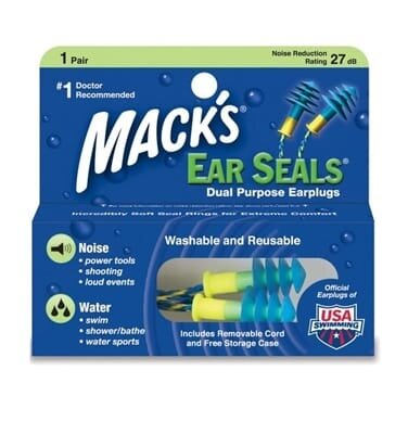 Беруші вкладки вушні MACK'S Soft flanged Ear Seals 11 захист від шуму і води, до 27 Дб, зі шнуром, 1 пара