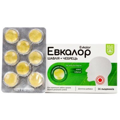 Евкалор Baum Pharm льодяники зі смаком шавлія-чебрець №16 (8х2)