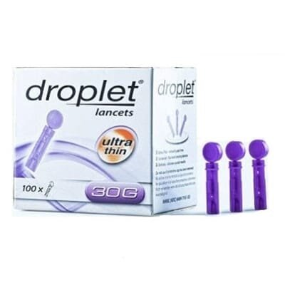 Ланцети Droplet медичні, стерильні G30, 100 штук