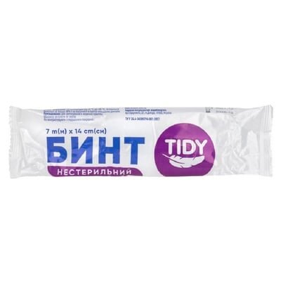 Бинт марлевий нестерильний Tidy медичний 7 м х 14 см