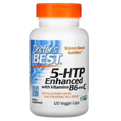 5-НТР з вітамінами B6 і C Doctor's Best 5-HTP with vitamin B6 and C 100 мг, 120 капсул