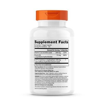 5-НТР з вітамінами B6 і C Doctor's Best 5-HTP with vitamin B6 and C 100 мг, 120 капсул