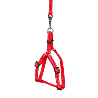 Шлея Collar DOG Extreme 07023 нейлон з повідцем, червоний, 10 мм * 28-40 см