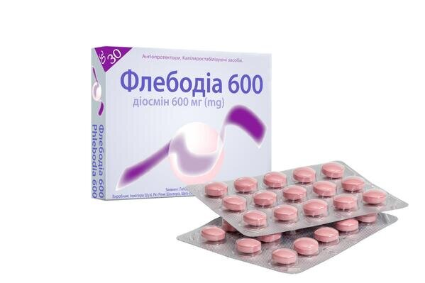 Флебодіа 600 таблетки, в/плів. обол. по 600 мг №30 (15х2)