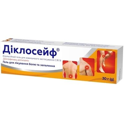 Діклосейф гель емульс. д/зовн. заст. 1.16 % по 30 г у тубах