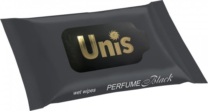 Серветки вологі Unis Perfume Black антибактеріальні, 15 шт