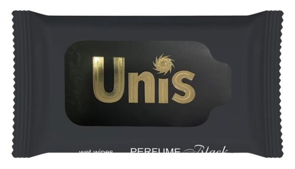 Серветки вологі Unis Perfume Black антибактеріальні, 15 шт