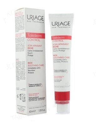 Крем для обличчя Uriage Tolederm Control Rich насичений заспокійливий для чутливої шкіри, 40 мл