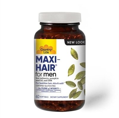 Вітамінно-мінеральний комплекс Country Life Maxi-Hair для чоловіків, 60 м'яких капсул