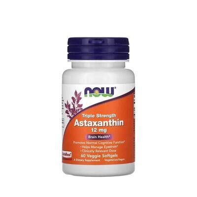 Астаксантин NOW Astaxanthin 12 мг м'які вег. капсули №60
