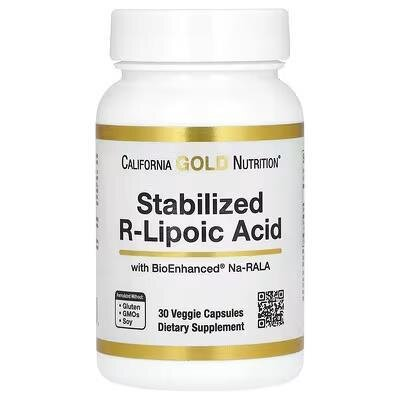 R-ліпоєва кислота California Gold Nutrition R-Lipoic Acid, 30 капсул