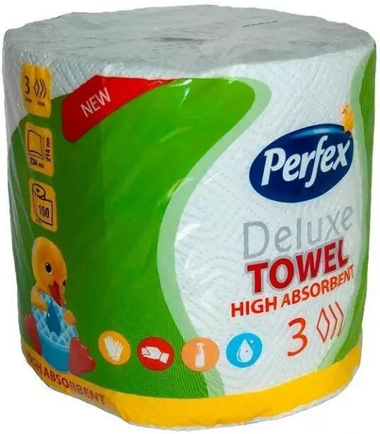 Рушники паперові Perfex Deluxe, 3 шари, рулон, 1 штука