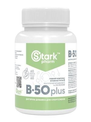 Спортивні вітаміни Stark Pharm Stark B-50 Plus (B-complex multivitamins), 60 таблеток