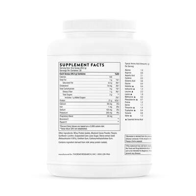 Сироватковий протеїн Thorne Research Whey Protein Isolate шоколад, 876 г