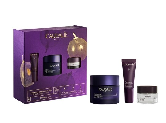 Набір Caudalie Premier Cru (Крем для очей 5мл, Крем Річ 50мл, Крем для обличчя 15мл)
