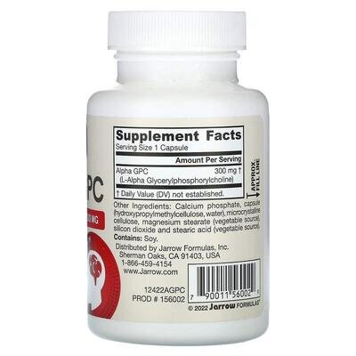 Альфа-гліцерилфосфорілхолін Jarrow Formulas Alpha-GPC 300 мг, 60 капсул