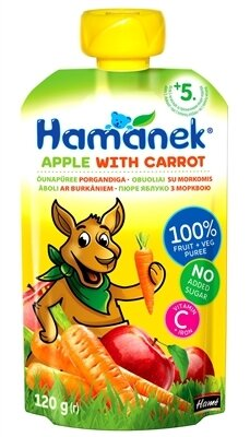 Пюре фруктово-овочеве Hame Hamanek Яблуко з морквою, 120 г