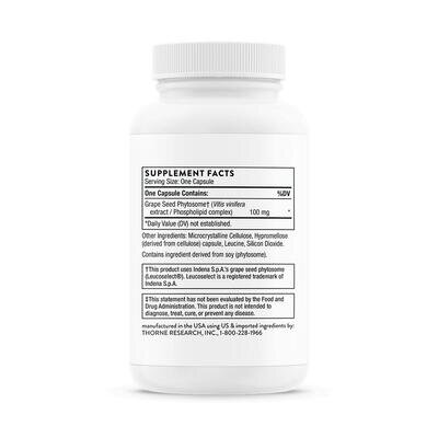 Екстракт виногадних кісточок Thorne Research Grape Seed Extract (OPC-100), 60 капсул