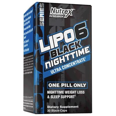 Жироспалювач Nutrex Research Lipo 6 Black NightTime Ultra Concentrate, 30 капсул