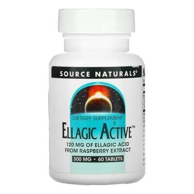 Малини листя екстракт Source Naturals Ellagic 300 мг, 60 таблеток