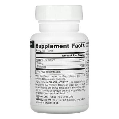 Малини листя екстракт Source Naturals Ellagic 300 мг, 60 таблеток