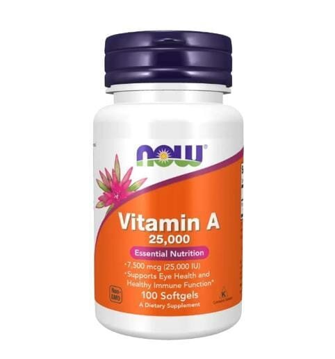 Вітамін А NOW Vitamin A 25000 МО м'які капсули №100