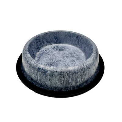 Миска ModeS з нержавіючої сталі з мармуровим покриттям протиковзке дно (Blue Grey Marble) 1,2 л 18/25,5 см