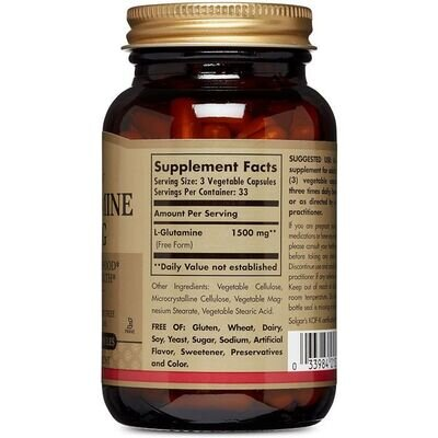 L-глютамін Solgar L-Glutamine 500 мг вег. капсули №100