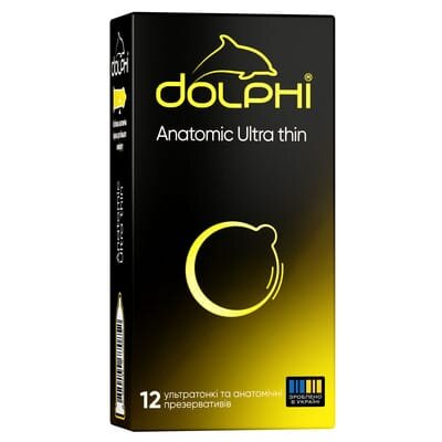 Презервативи Dolphi Anatomic Ultra Thin ультратонкі та анатомічні, 12 штук