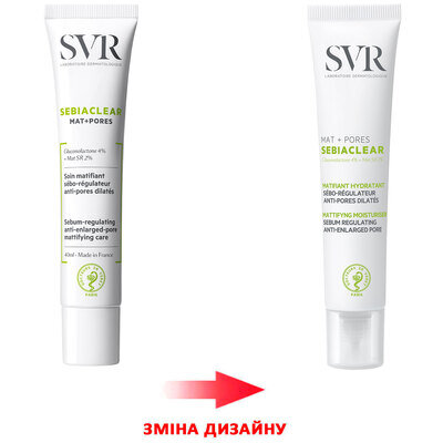 Крем для обличчя SVR Sebiaclear Mat + Pores матуючий та порозвужуючий для комбінованої та жирної шкіри, 40 мл