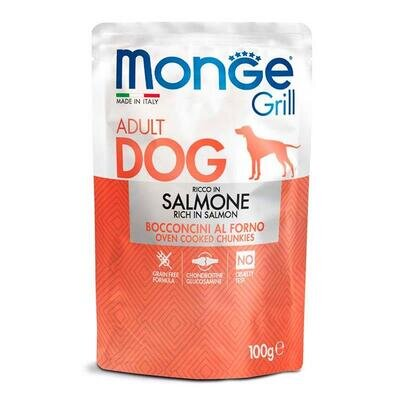 Корм вологий Monge Dog Grill для дорослих собак з лососем, 100 г
