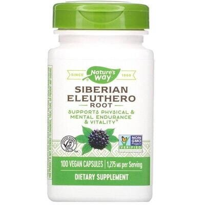 Елеутерокок сибірський корінь Nature's Way Siberian Eleuthero 1275 мг, 100 капсул