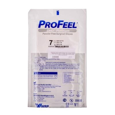 Рукавички хірургічні ProFeel DHD Platinum латексні без пудри, розмір 7,0 стерильні, пара