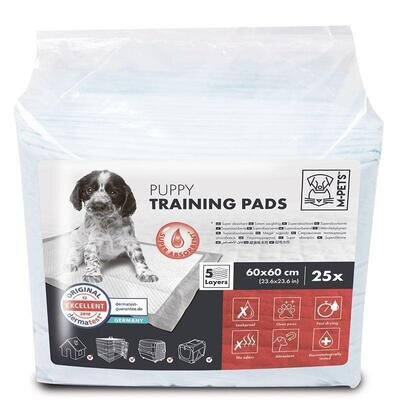 Пелюшки M-Pets All Day Training Pads суперпоглинаючі для привчання цуценят до туалету, розмір 60х60 см, 25 штук