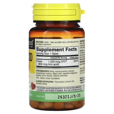 Фолієва кислота 800 мкг Mason Natural Folic Acid, 100 таблеток