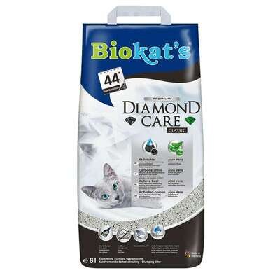 Наповнювач для котячого туалету Biokat's Diamond Care Classic Бентонітовий, 8 л