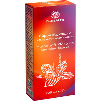Сироп від кашлю Doctor Health з екстрактом подорожника по 200 мл у флак.