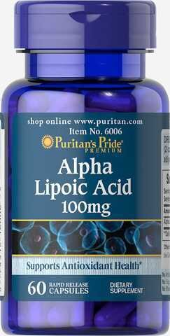 Альфа-ліпоєва кислота Puritan's Pride Alpha Lipoic Acid 100 мг, 60 капсул