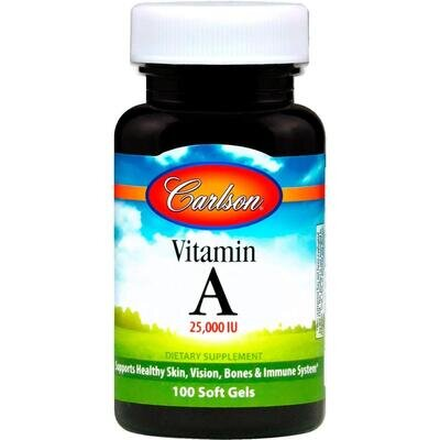 Вітамін А Carlson Labs Vitamin A 25000 МО, 100 капсул